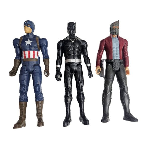 Marvel Set of 3 Action Figures - Captain America, Black Panther, Star Lord - Picture 3 of 3